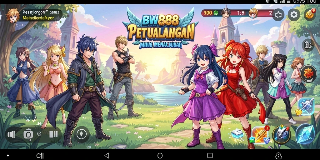 Tampilan gameplay BW888 dengan aksi karakter Anime yang dinamis.