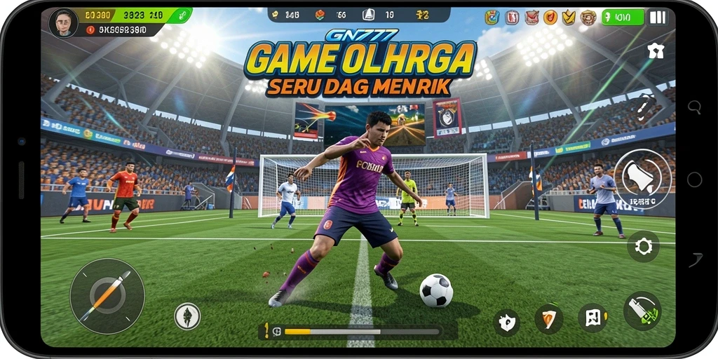 Screenshot gameplay GN777 yang menunjukkan aksi olahraga yang intens.