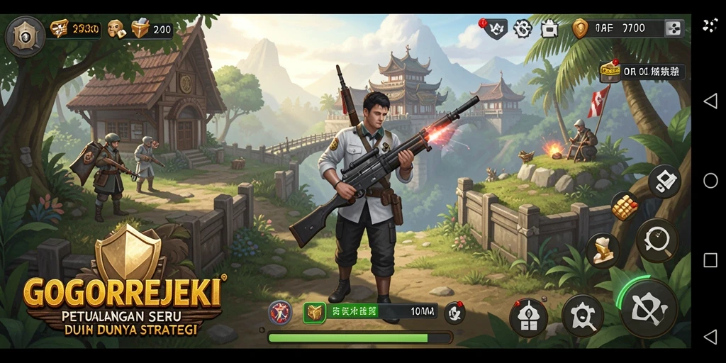 Screenshot gameplay GOGOREJEKI menampilkan elemen strategi yang mendalam.