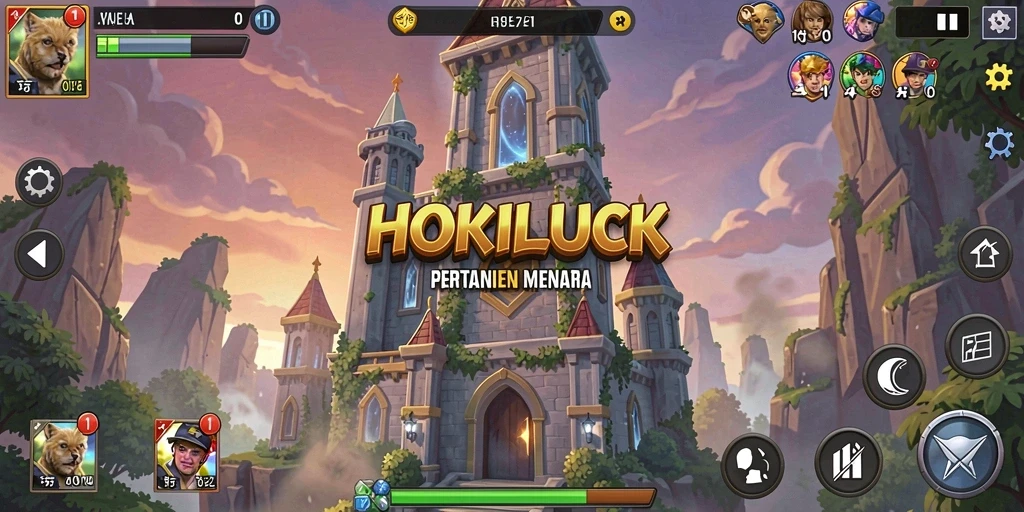 Screenshot HOKILUCK menunjukkan aksi gameplay seru Tower Defense.
