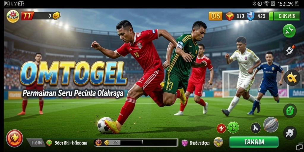 Screenshot gameplay OMTOGEL menampilkan aksi seru dalam permainan olahraga.