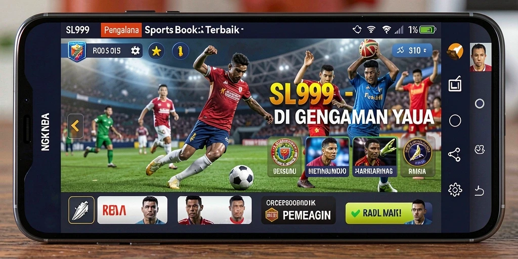 Tangkapan layar utama SL999 menampilkan antarmuka taruhan olahraga yang menarik.