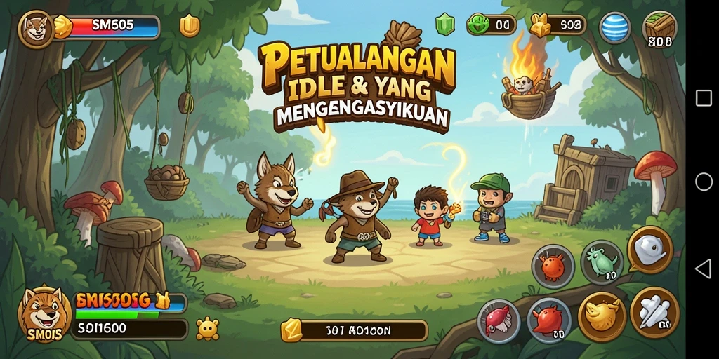 Tampilan gameplay <strong>SM605</strong> yang menarik dengan aksi Idle yang seru.