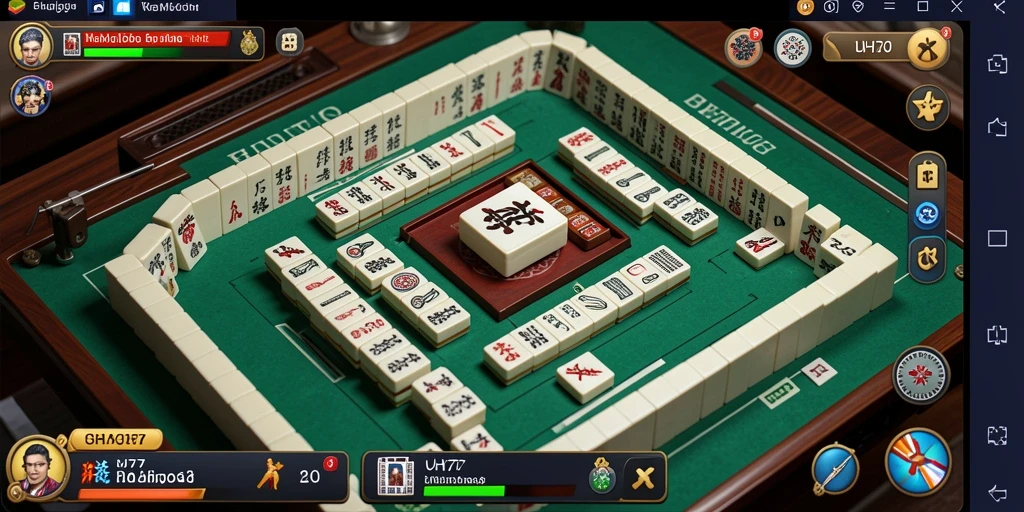 Gameplay menarik UH77 menampilkan aksi Mahjong yang seru.