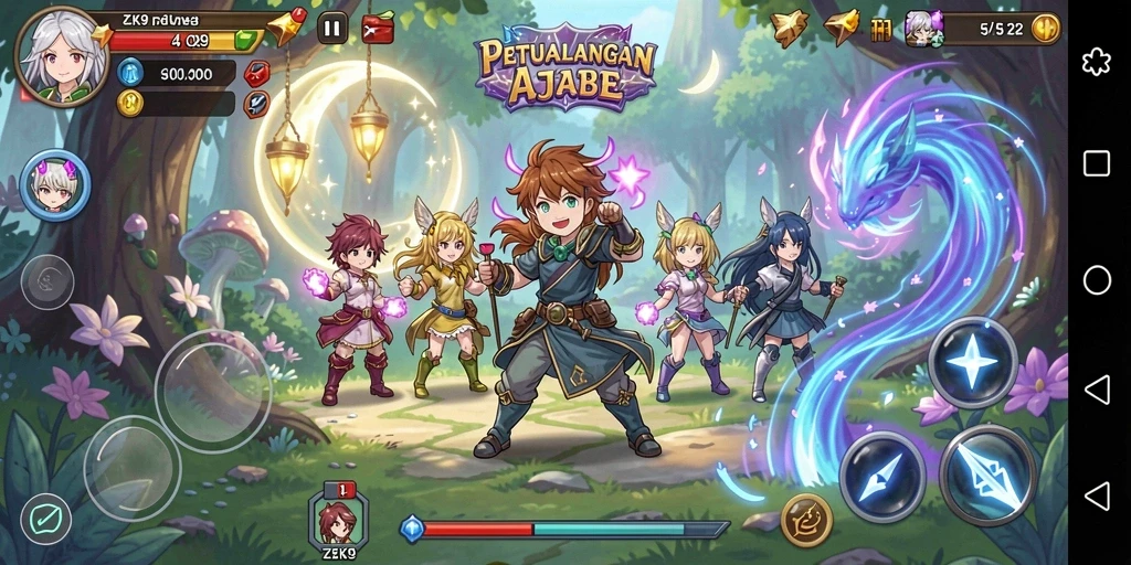 Tampilan screenshot ZK9 yang menampilkan pertarungan epik dari karakter anime.