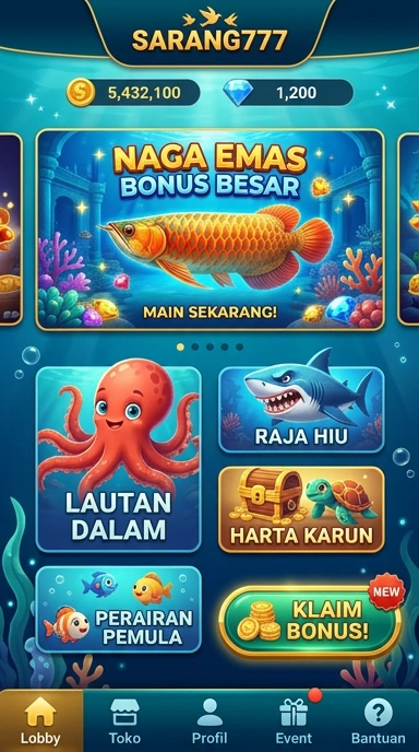 Tampilan antarmuka sarang777 yang sederhana dan menarik.